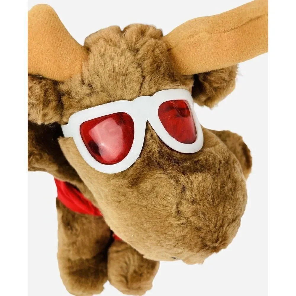 RARE Vtg 1988 Luv Bunch Moose Plush Mooseheart Red Ramblers Sunglasses Shorts